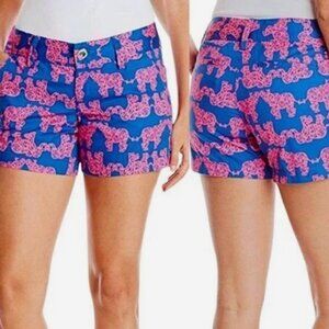 Lilly Pulitzer Callahan short “ Pack your trunk pink & blue elephant short in 6